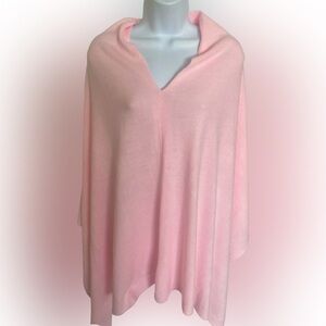 Elegant Pink  Sweater Shawl - 48x36 light shell pink , polyester